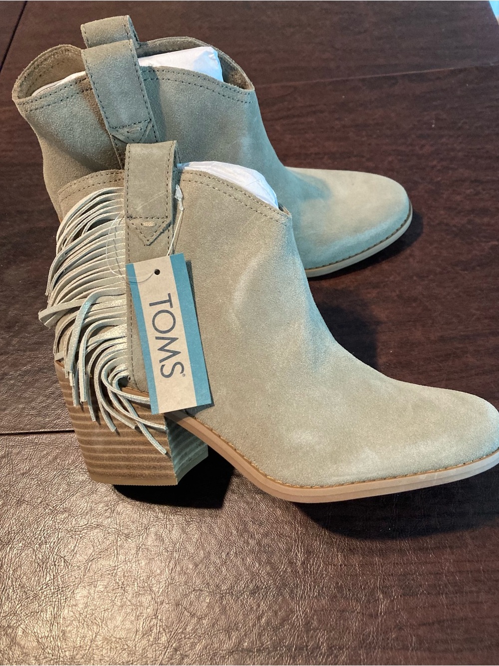 NIB TOMS Constance Suede Fringe Bootie 7 - Picture 4 of 6